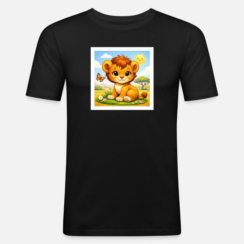 Sunny der kleine Löwe - Männer Slim Fit T-Shirt - Schwarz