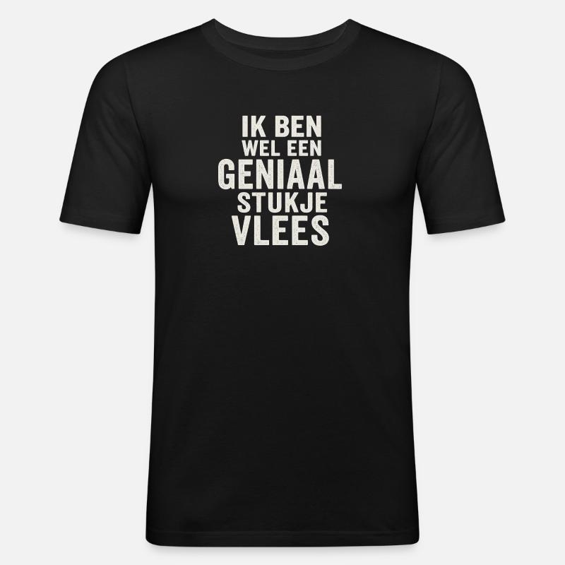 Genialer Fleisch-Tippfehler - Männer Slim Fit T-Shirt - Schwarz
