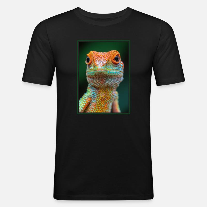 Eidechsen Eidechse - Männer Slim Fit T-Shirt - Schwarz