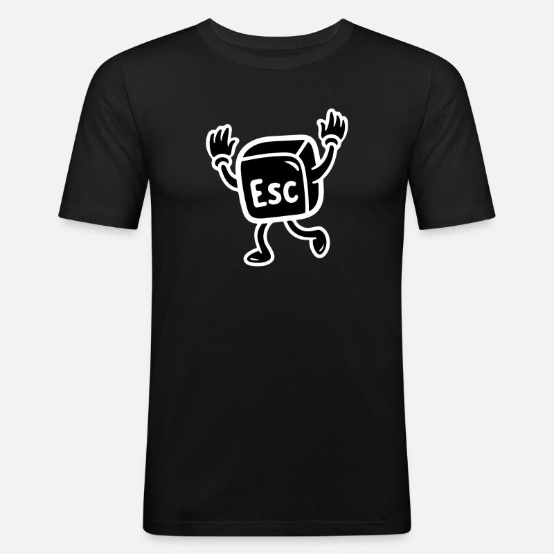 Nerd Escape - Männer Slim Fit T-Shirt - Schwarz