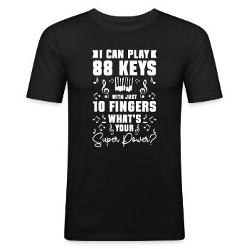 Musiker Komponist Klassik Musikschule - Männer Slim Fit T-Shirt - Schwarz - Vorne - Nik (191cm)