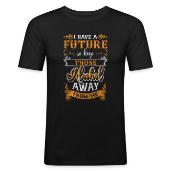 Redémarrage de la consommation saine d’alcool sans alcool - T-shirt près du corps Homme - noir - Devant - Nik (191cm)