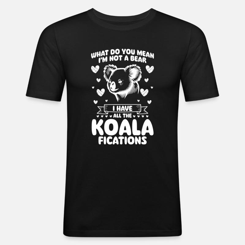 Koala Bär Süß Outback - Männer Slim Fit T-Shirt - Schwarz