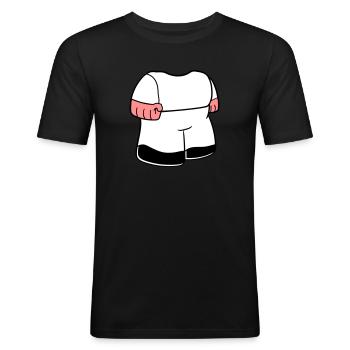 Corps nain petit visage tête comique drôle - T-shirt près du corps Homme - noir - Devant - Nik (191cm)
