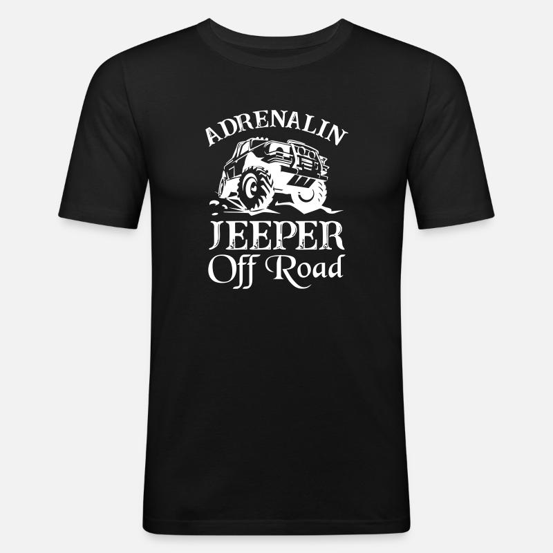 Adrenalin Jeeper Off Road - Männer Slim Fit T-Shirt - Schwarz