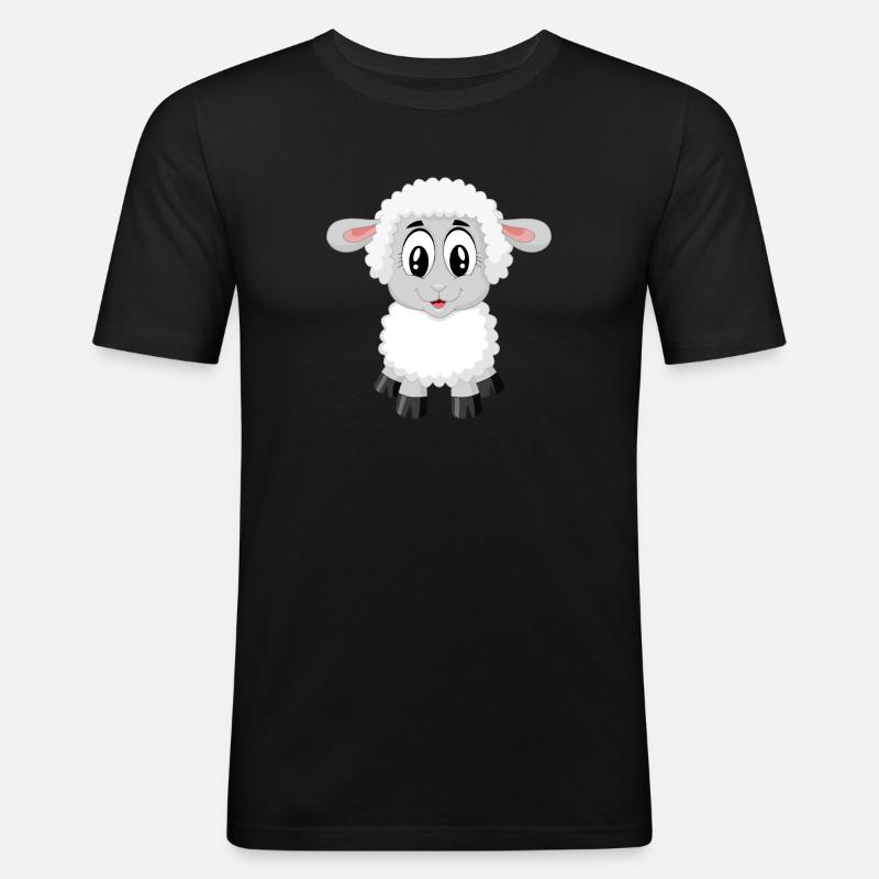 Süßes Schaf! - Männer Slim Fit T-Shirt - Schwarz