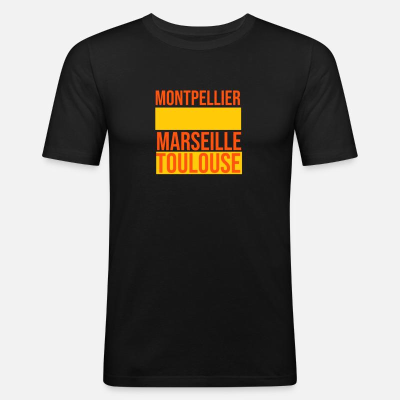 Montpellier, Marseille oder Toulouse? - Männer Slim Fit T-Shirt - Schwarz