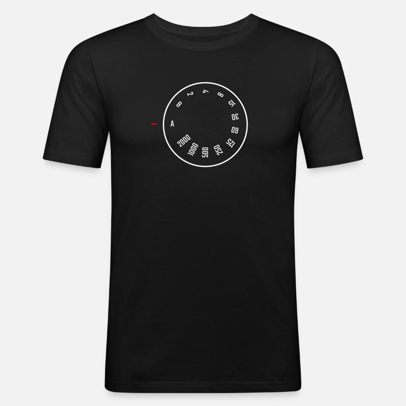 Shutterspeed Dial - Männer Slim Fit T-Shirt - Schwarz