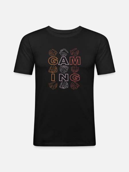 Gaming-bunt-transparent - Männer Slim Fit T-Shirt - Schwarz