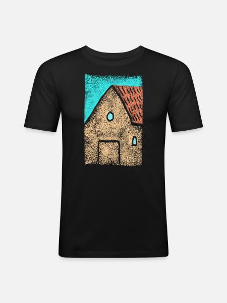 House Rural - Architecture - Men's Slim Fit T-Shirt - black