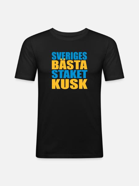 Sveriges bästa staketkusk! - Slim Fit T-shirt herr - svart