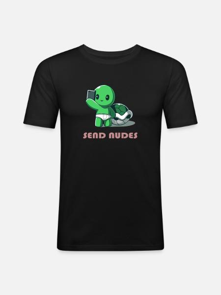 Send Nudes - Men's Slim Fit T-Shirt - black