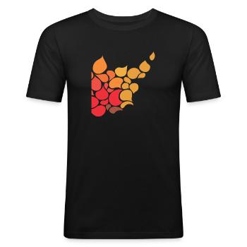 Stylisches Muster Wassertropfen - Männer Slim Fit T-Shirt - Schwarz - Vorne - Nik (191cm)