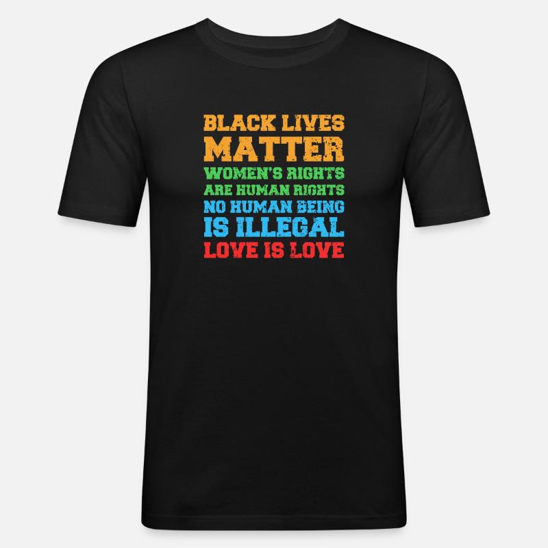 Human Rights Equality Statement - Men's Slim Fit T-Shirt - black