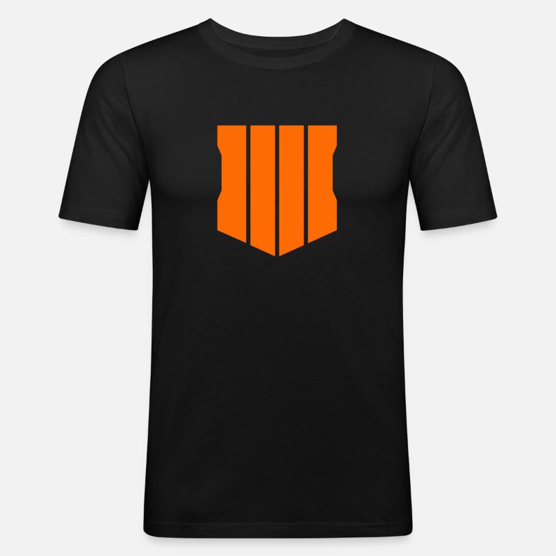 schwarzes Ops 4 Logo - Männer Slim Fit T-Shirt - Schwarz