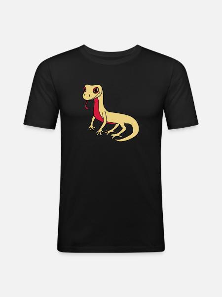 lézard gecko serpent reptile - T-shirt près du corps Homme - noir