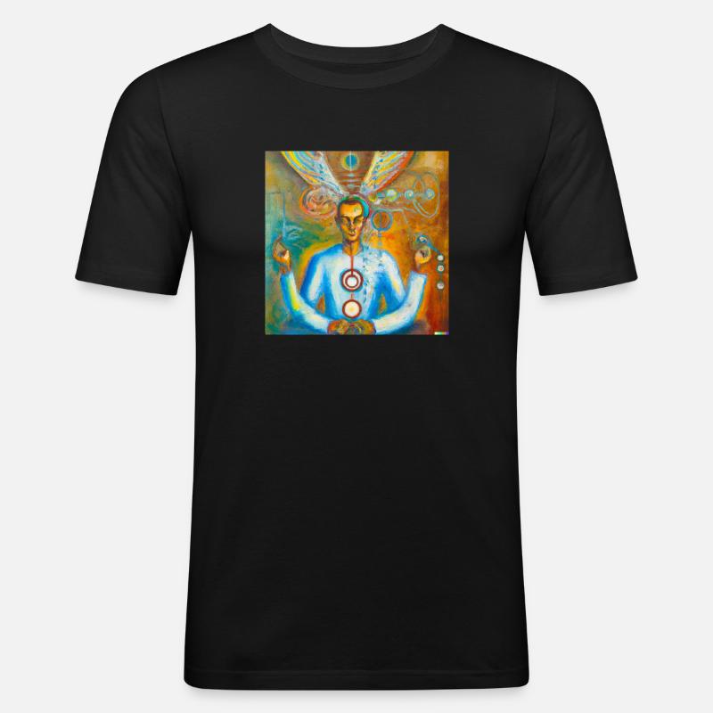 Künstliche Intelligenz - Männer Slim Fit T-Shirt - Schwarz