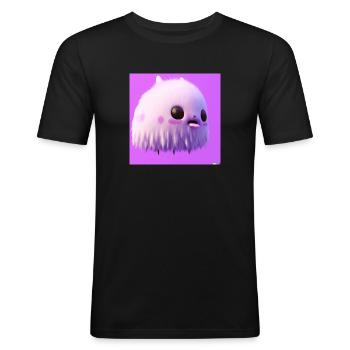 Fluffy Monster - Men's Slim Fit T-Shirt - black - Front - Nik (191cm)