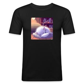 Fluffy animal - Men's Slim Fit T-Shirt - black - Front - Nik (191cm)