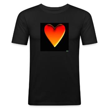 Herz As - Männer Slim Fit T-Shirt - Schwarz - Vorne - Nik (191cm)