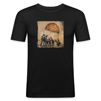 Humanity Wisdom - Inspiring Quote Art - Men's Slim Fit T-Shirt - black - Front - Nik (191cm)