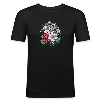 Mandala project - Men's Slim Fit T-Shirt - black - Front - Nik (191cm)