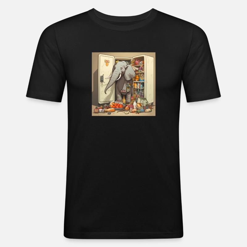 Comic style Elephant 2 - Männer Slim Fit T-Shirt - Schwarz