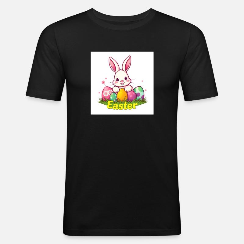 Ei Love Easter! - Männer Slim Fit T-Shirt - Schwarz