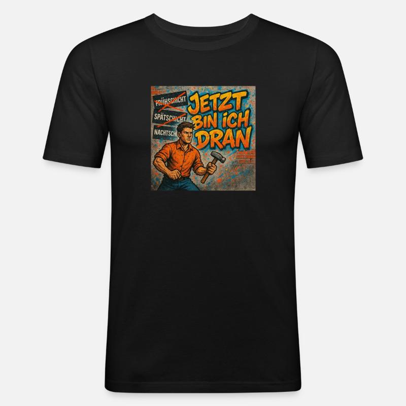 Jetzt oder Nie - Männer Slim Fit T-Shirt - Schwarz
