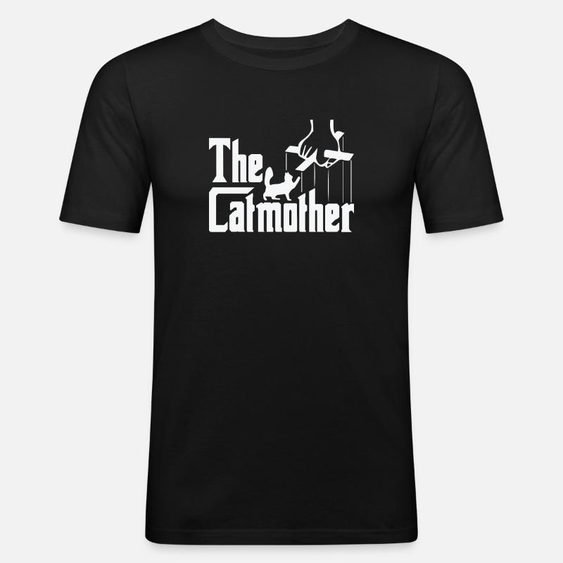 Lustige Katze - Männer Slim Fit T-Shirt - Schwarz