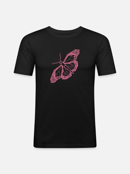 Papillon - T-shirt près du corps Homme - noir