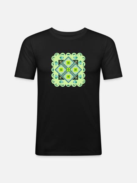 Mather Natur 🐢 - Männer Slim Fit T-Shirt - Schwarz