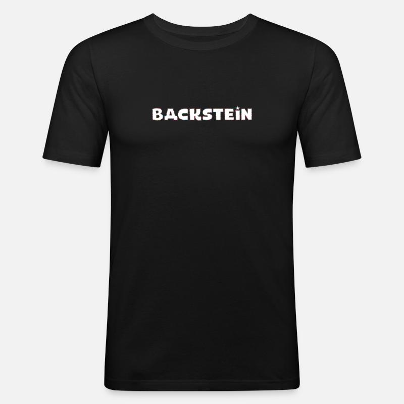 Backstein - Männer Slim Fit T-Shirt - Schwarz