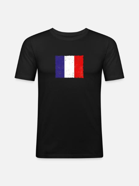 France - Men's Slim Fit T-Shirt - black