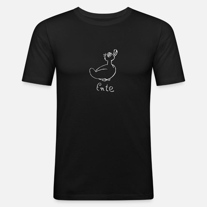 Ente - Männer Slim Fit T-Shirt - Schwarz
