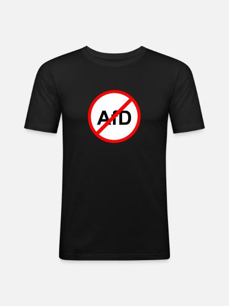 No AfD road sign - Men's Slim Fit T-Shirt - black