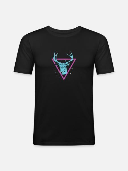Deer - deer antler - Men's Slim Fit T-Shirt - black