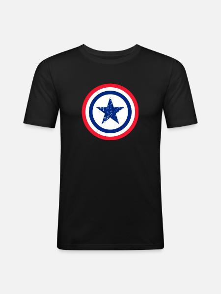 Star France - T-shirt près du corps Homme - noir