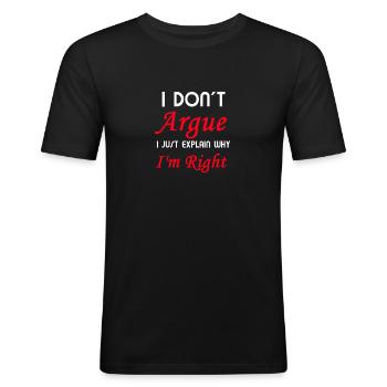 J'ai raison - T-shirt près du corps Homme - noir - Devant - Nik (191cm)