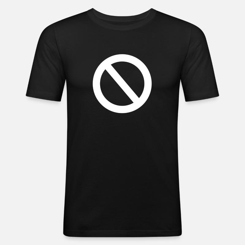 No! - Männer Slim Fit T-Shirt - Schwarz