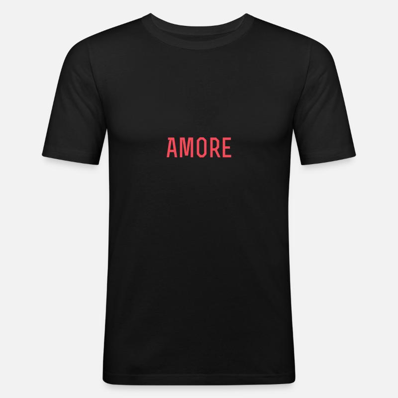 Amore Statement shirt - Männer Slim Fit T-Shirt - Schwarz