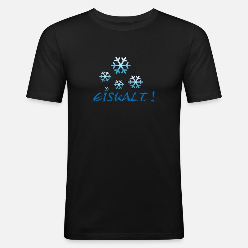 Eiskalt - Männer Slim Fit T-Shirt - Schwarz