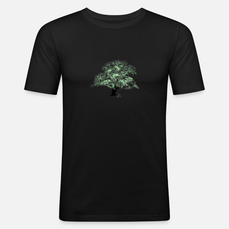 OAKtree - Männer Slim Fit T-Shirt - Schwarz