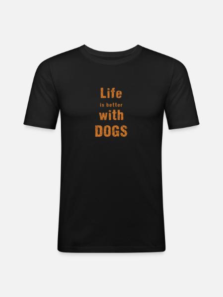 Dog dogs - Men's Slim Fit T-Shirt - black
