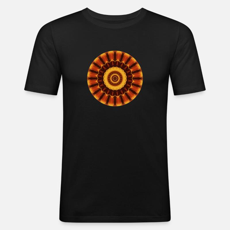 Mandala - Männer Slim Fit T-Shirt - Schwarz