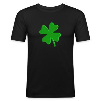 Trèfle à quatre feuilles - T-shirt près du corps Homme - noir - Devant - Nik (191cm)