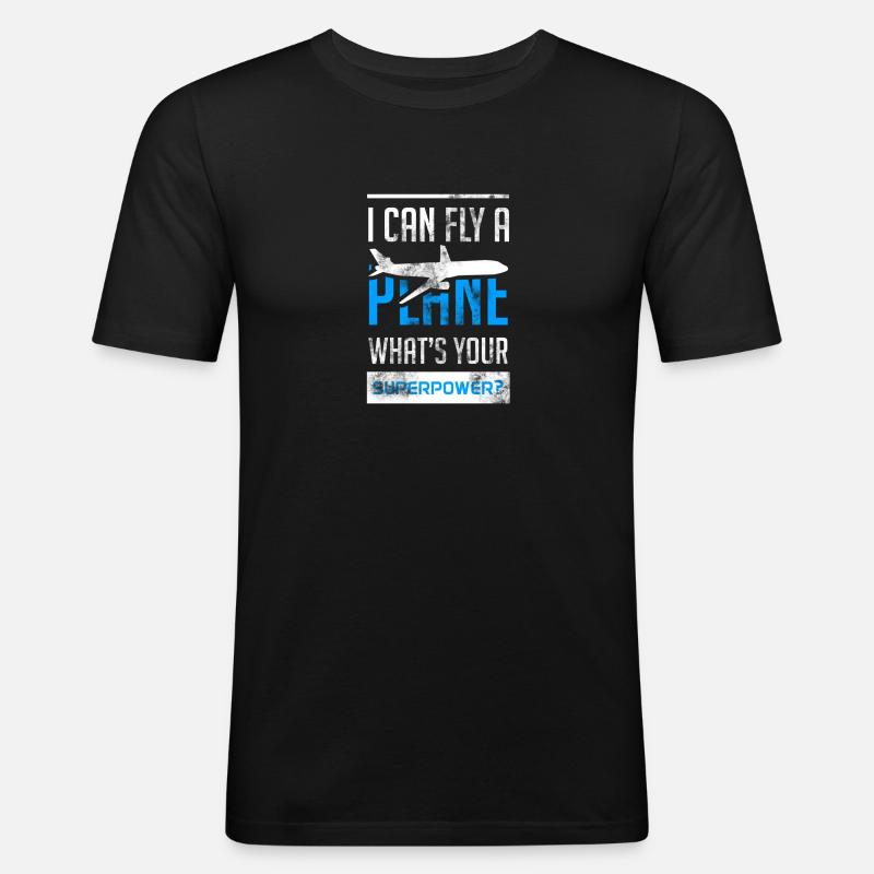 Ebene - Männer Slim Fit T-Shirt - Schwarz