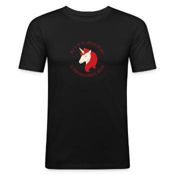 Rothaarig Rote Haare Redhead Einhorn Geschenkidee - Männer Slim Fit T-Shirt - Schwarz - Vorne - Nik (191cm)