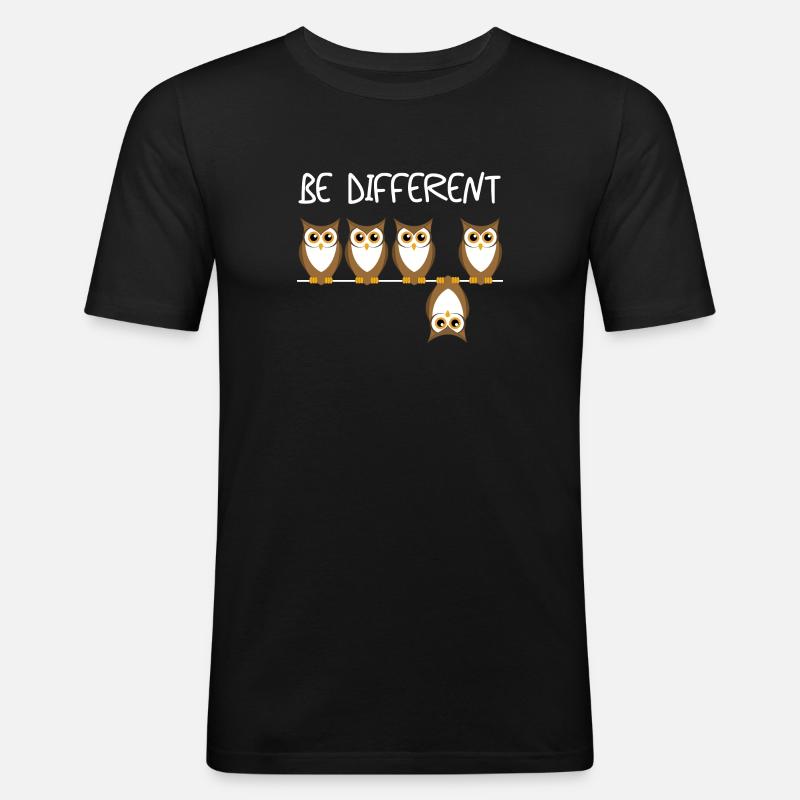 be different owl gift - Men's Slim Fit T-Shirt - black