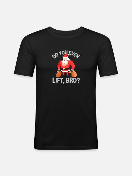 Weihnachten Santa Fitnesstudio - Männer Slim Fit T-Shirt - Schwarz